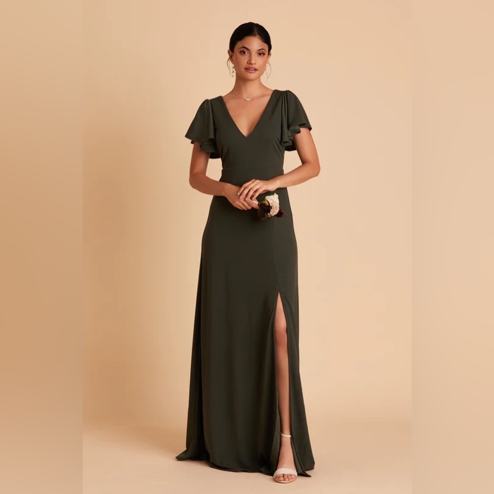 Birdy Grey Hannah Dress in Crepe Olive (Tags On)